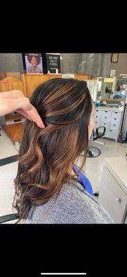 Brunette with Chocolate Highlights