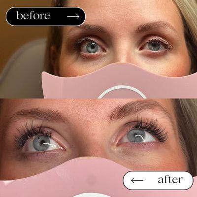 We love a good before and after of our 30 minute express lashes!