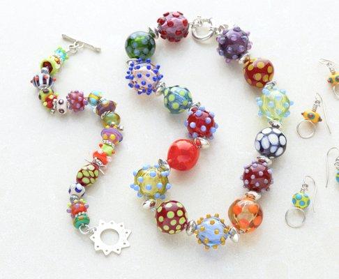 Beautiful, hand-made, lamp-worked beads.