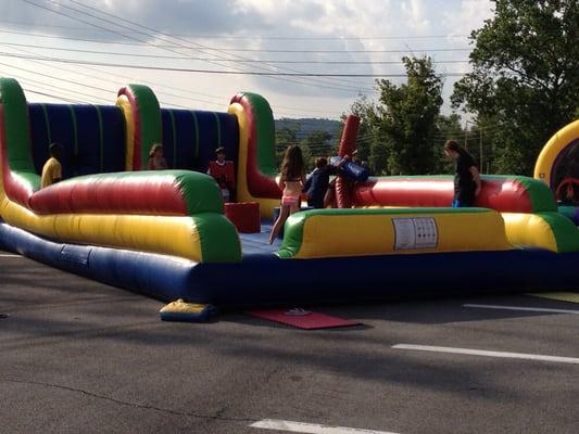 Our awesome bungee run and jousting combo