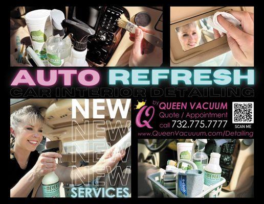 NEW SERVICES AVAILABLE:

"AUTO REFRESH" Car Interior Detailing!

We've got the Right Stuff to Refresh your Ride!  Call for a free quote!