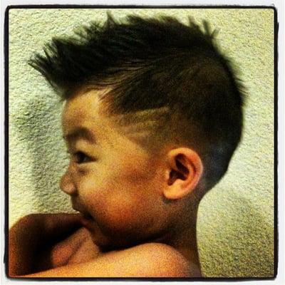 Mike gave Nico a faux hawk with a K*POP twist....LOVE IT!