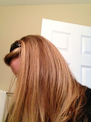 Different angle. I have always been blonde but now it's somewhat darker. So we do very conservative blonde highlights.