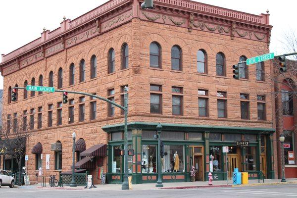 McLachlan Law's downtown Durango, Colorado offices at intersection of Main Avenue and 8th Street