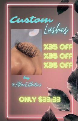 Custom Lash Strips = $33.33