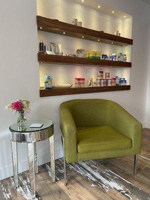 Comfortable seating in our reception area