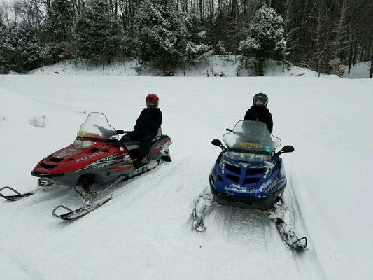 Hours and hours of fun on these snowmobiles.