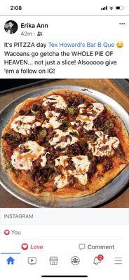 The Pitzza! 16" Thin crispy crust smoky bbq pizza