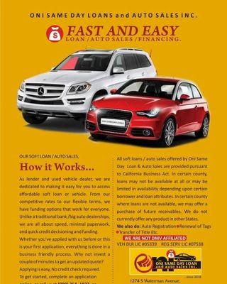 Oni Same Day Loan & Auto Sales