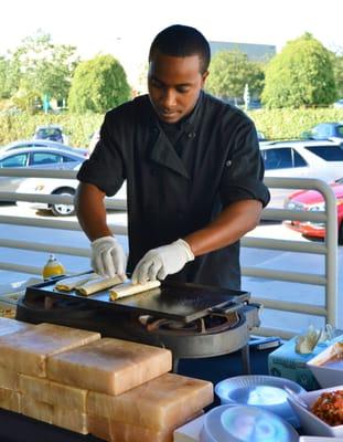 Interactive quesadilla station at Marconi Auto Museum