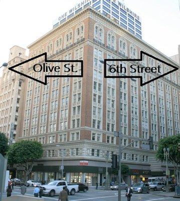 We are located at 510 West 6th Street, between Olive Street and Grand Avenue.