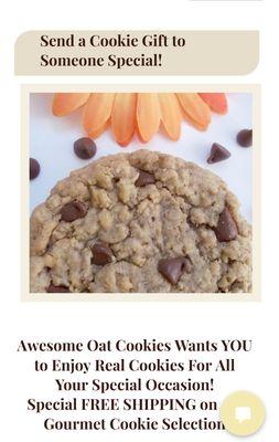 Awesome Oat Cookies Wants You to Enjoy a Real Cookie! Totally from Scratch.