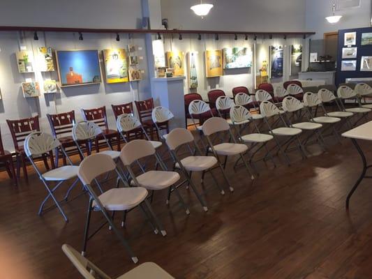 Set up for a local business meeting. A great venue for meetings or gatherings