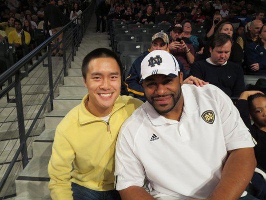 With Steelers legend Jerome Bettis at the Georgia Tech vs. Notre Dame men's basketball game on January 11, 2014. McCamish Pavilion, Atlanta.