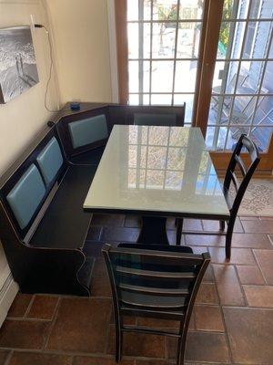 Breakfast nook with newly finished seats!