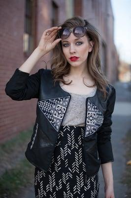 Hand embroidered leather jacket