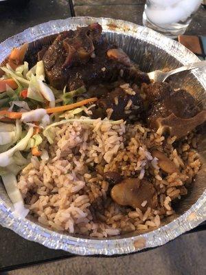 Ox Tail Rice and Peas with cabbage!!