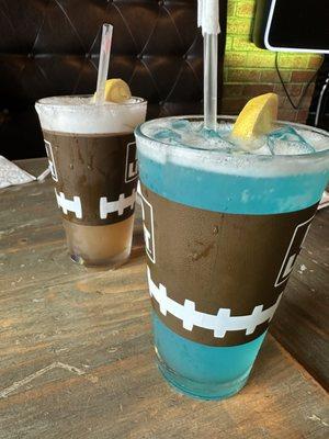 Blue is Coney Island Ice Tea, the other is the original Long Island ice tea