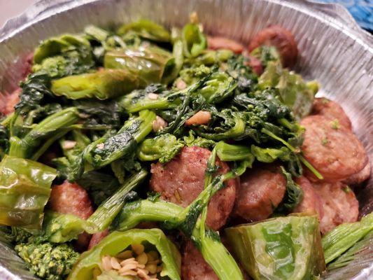 Broccoli Rabe,  Sausage and Hot Peppers