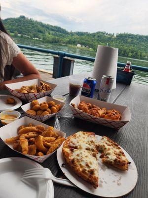 A great dinner outside on the river