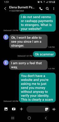 Only scammers all for Venmo payments while refusing to verify their identity