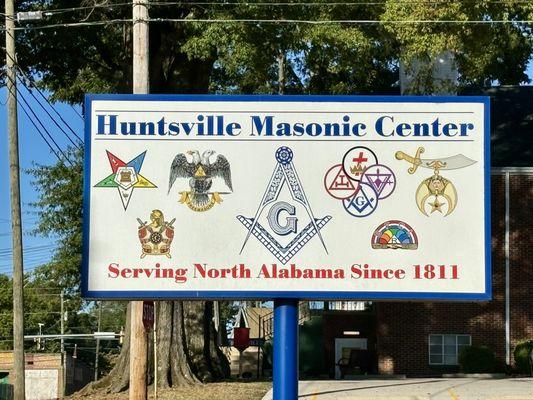 We meet at the Huntsville Masonic Center