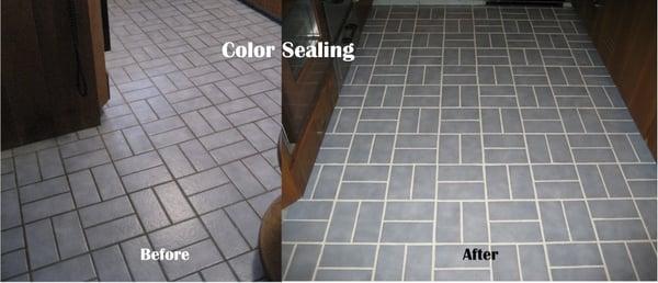 We offer color sealing too which can dramatically change the look for your tile floor.