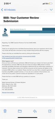 BBB COMPLAINT