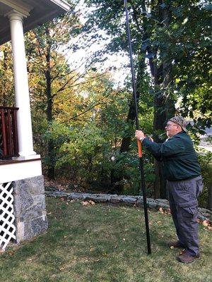 We map the roof with a 30' "eye-stick" when we cant walk it