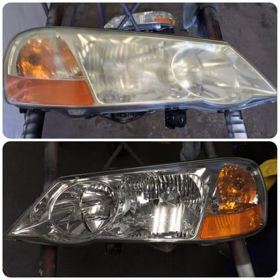 Before & After: Headlight restoration for Acura TL