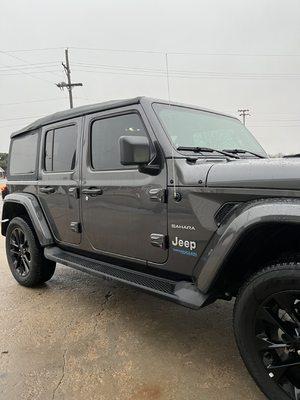 Ceramic window tint to keep cool and a new windshield so you can enjoy the view. What trail will your Jeep lead you down today?