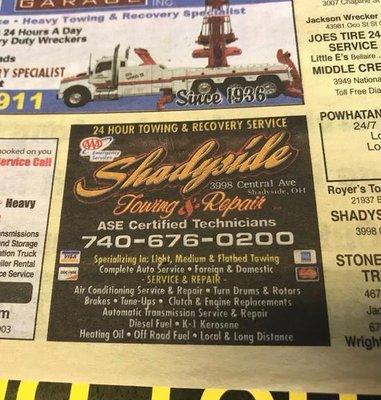 Shadyside Towing & Repair