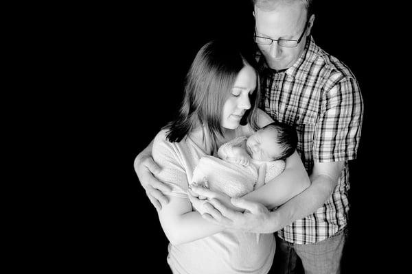 Newborn photography studio family portrait