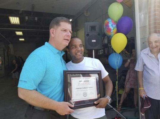 Hector guerrero and Mayor Martin J. Walsh