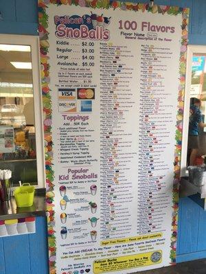 The menu: 100 flavors.