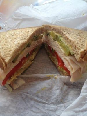 Turkey sandwich with the works.