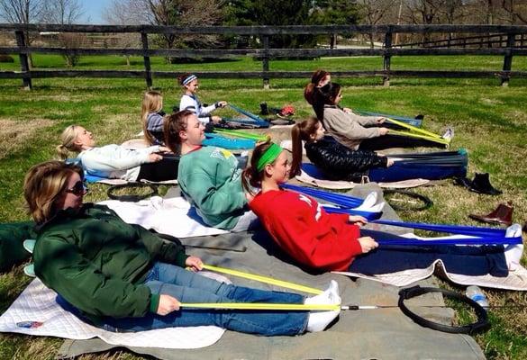 Pilates for Equestrians workshop at Zubrod Stables in Prospect, KY