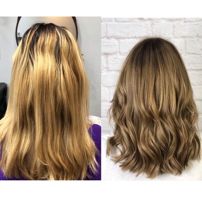 Balayage before & after