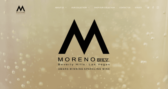 Website design for Moreno Champagne