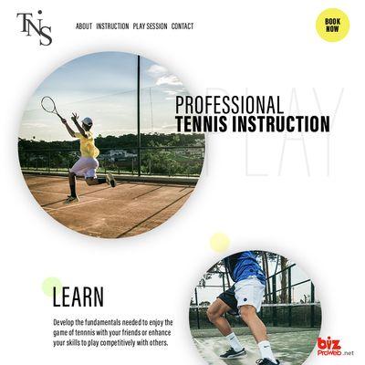 Concept for Tennis Instruction website design.