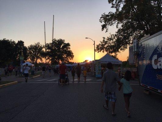 walking through the festival grounds