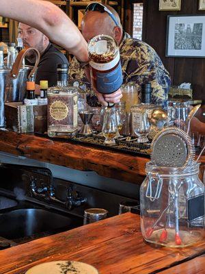 Pouring up the flight