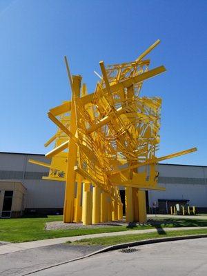 Cool, bright yellow sculpture