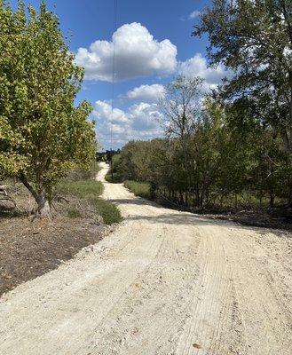 Caliche laid down for first part of road