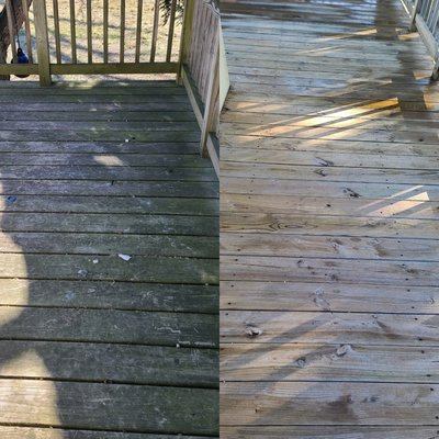 Deck cleaning. (Before and After)