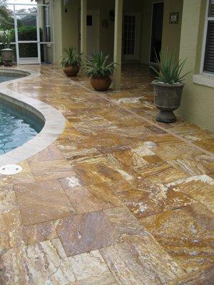 Travertine Pool Deck