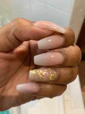 Ombré acrylic overlay with gold foil