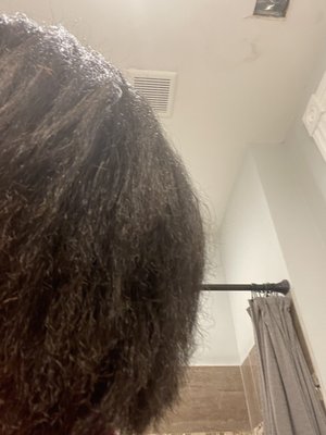 My hair 30 min after her "silk press"