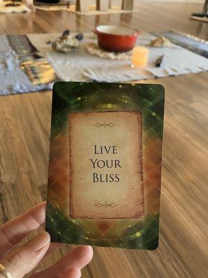 One of the oracle cards from a workshop!