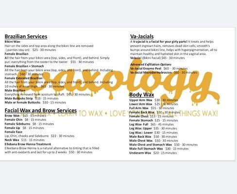 Schedule an appointment to get waxed!
 105 Donaldson Street Downtown Fayetteville 
 910-578-5415